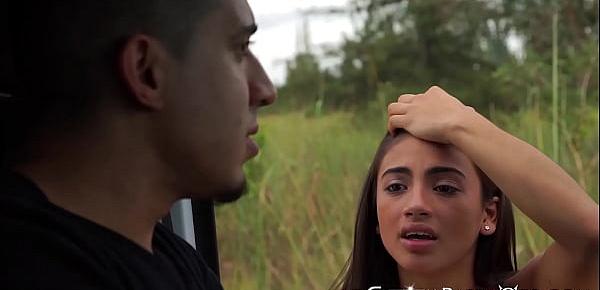  Juicy teen Michelle Martinez picked up and slammed hard